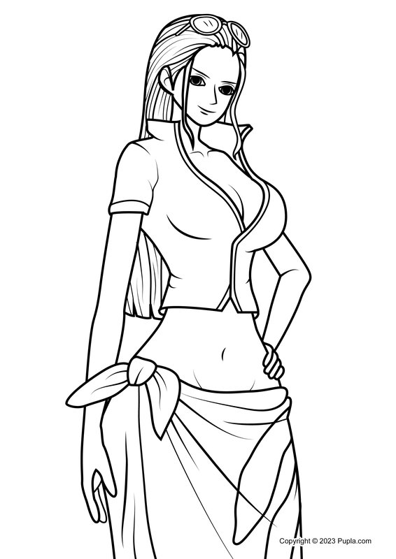 Plantilla para colorear One Piece Boa Hancock