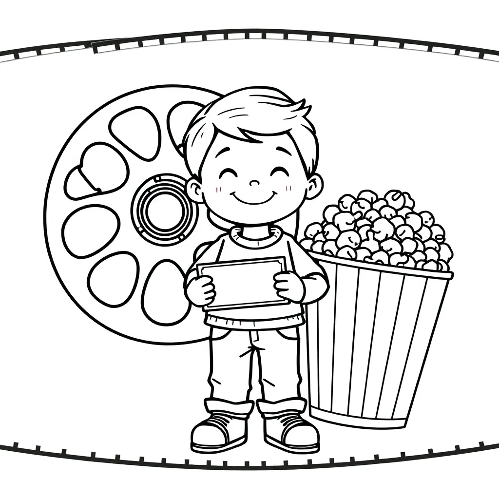 kleurplaat met tekst :bedankt voor de leuke film