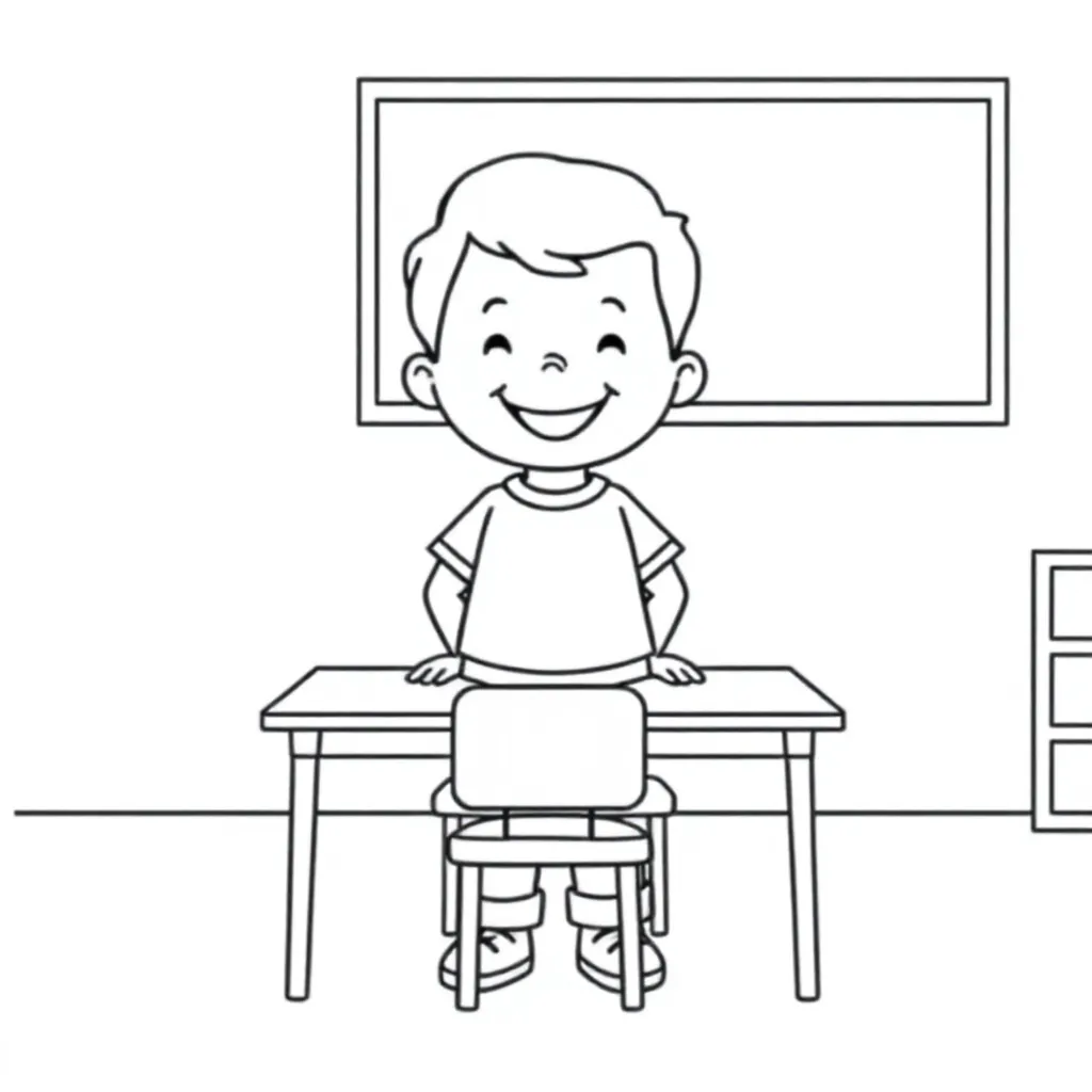 kleurplaat van een kleuterklas coloring page for children