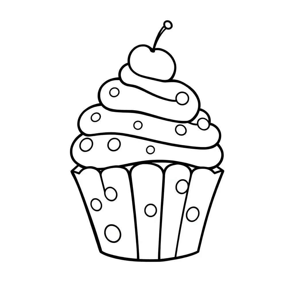 Kleurplaten Cupcakes coloring page for children