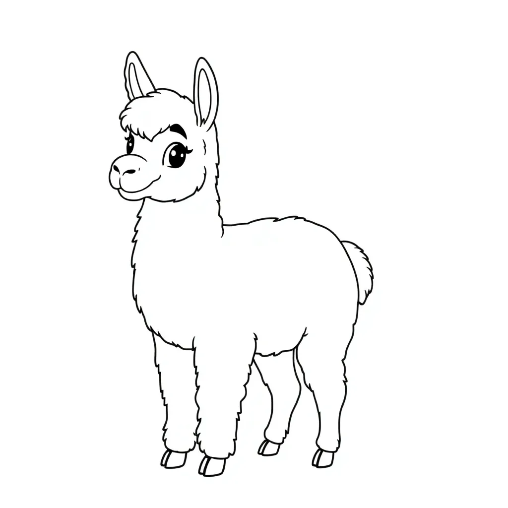 Kleurplaten Lama En Alpaca coloring page for children