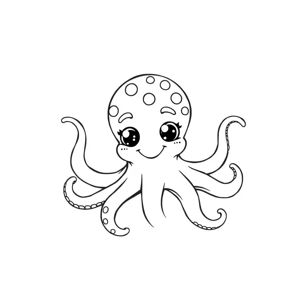 Kleurplaten Octopus coloring page for children