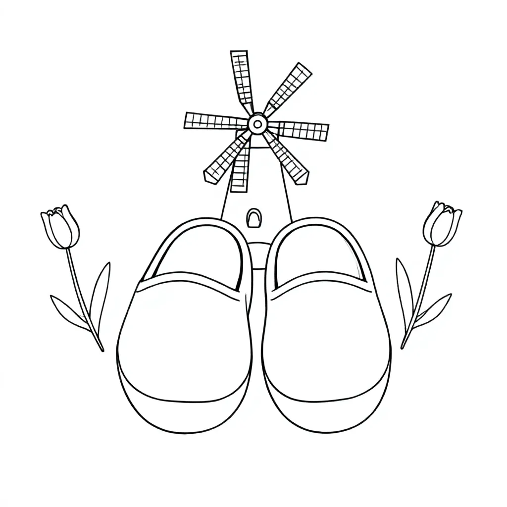 klompen coloring page for children