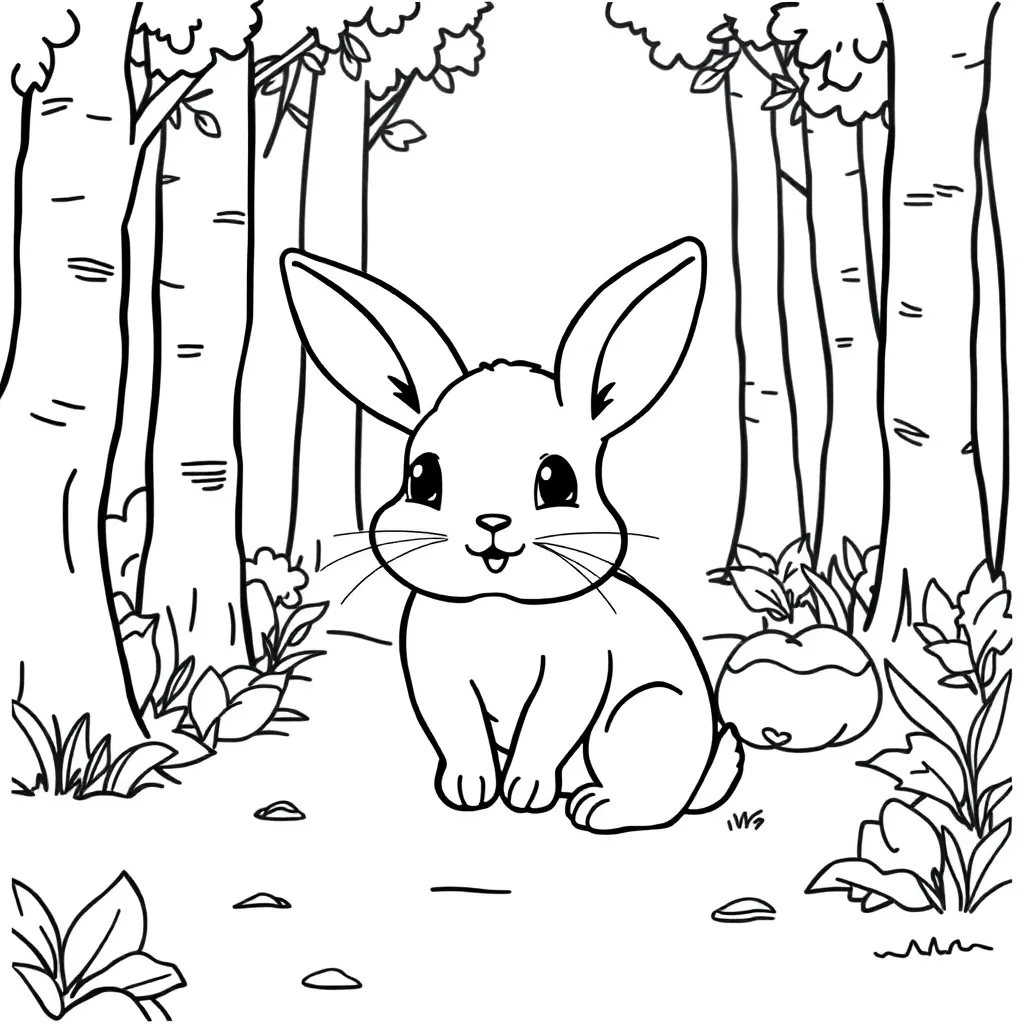 Feuille de coloriage gratuite Lapin Nature Adorable Doux Ferme Feuille de coloriage pour