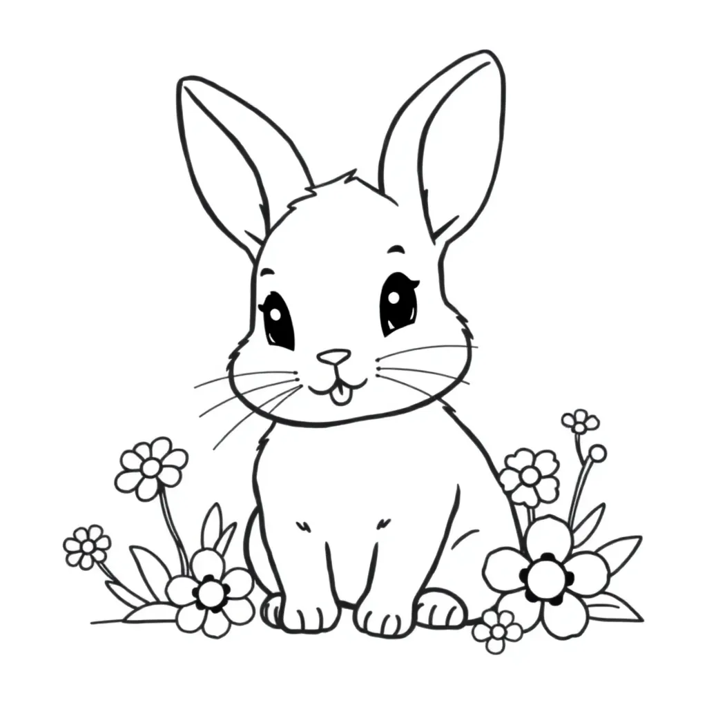 Feuille de coloriage gratuite Lapin Nature Adorable Doux Ferme Feuille de coloriage pour