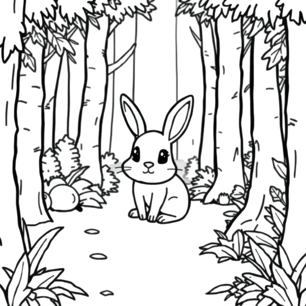 Feuille de coloriage gratuite Lapin Nature Adorable Doux Ferme Feuille de coloriage pour