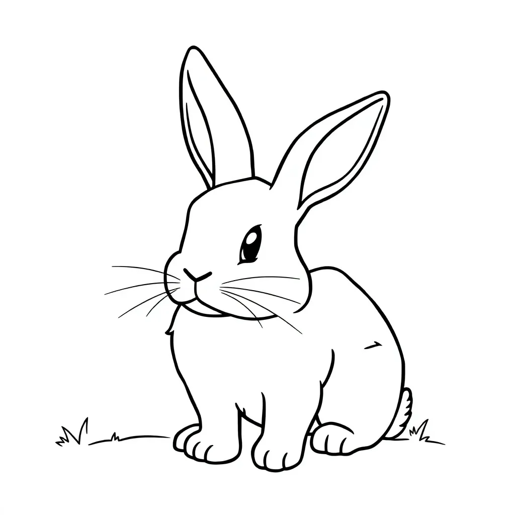 Feuille de coloriage gratuite Lapin Nature Douce Adorable Animaux Feuille de coloriage pour Enfants