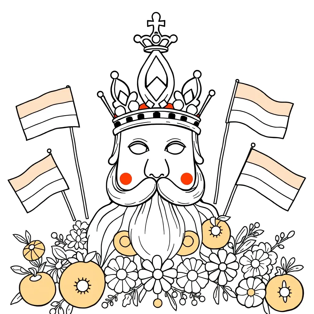 Kings Day kleurplaten voorbeeld