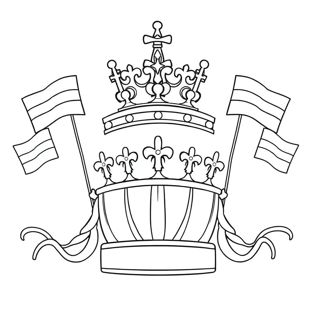 Free King's Day Orange Coloring Page for Dutch Children