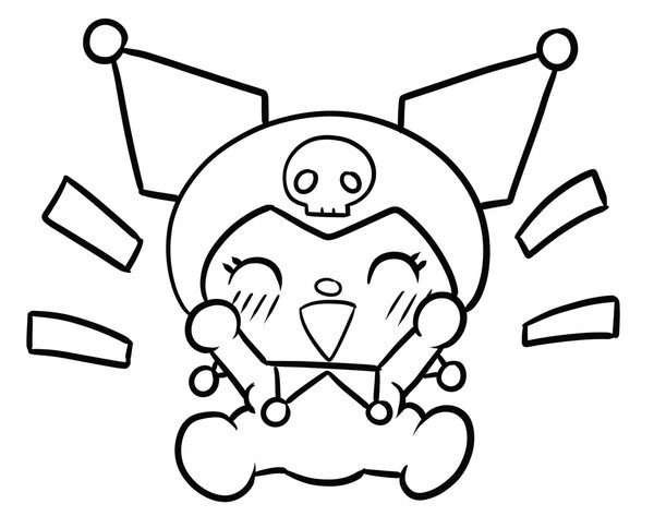 Kuromi Happy coloring page for children