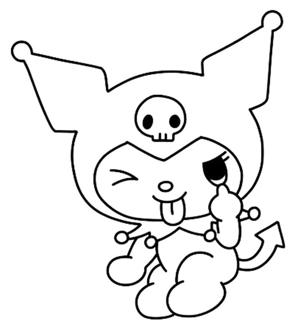 Kuromi Tongue Out coloring page for children