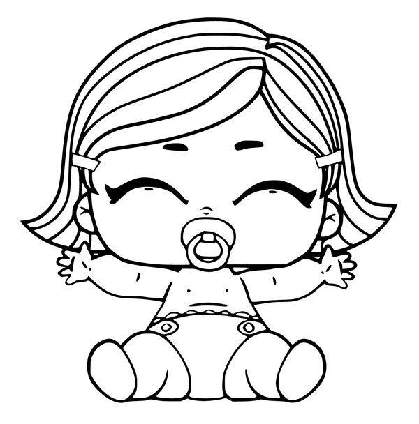 L O L Surprise Muneca Bebe Con Chupete coloring page for children