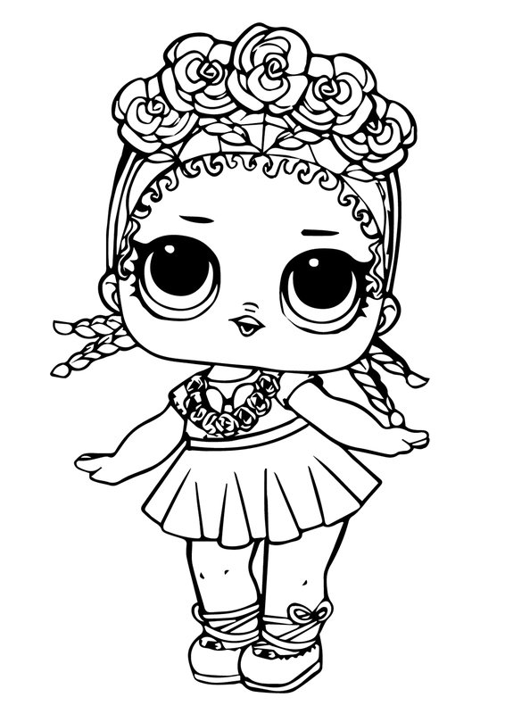 L O L Surprise Muneca Coco Q T coloring page for children