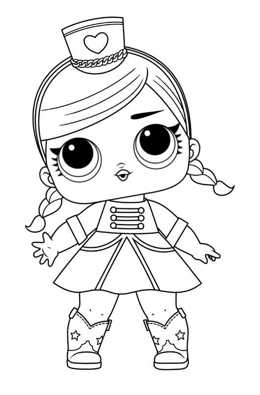 L O L Surprise Muneca Sorpresa Majorette coloring page for children