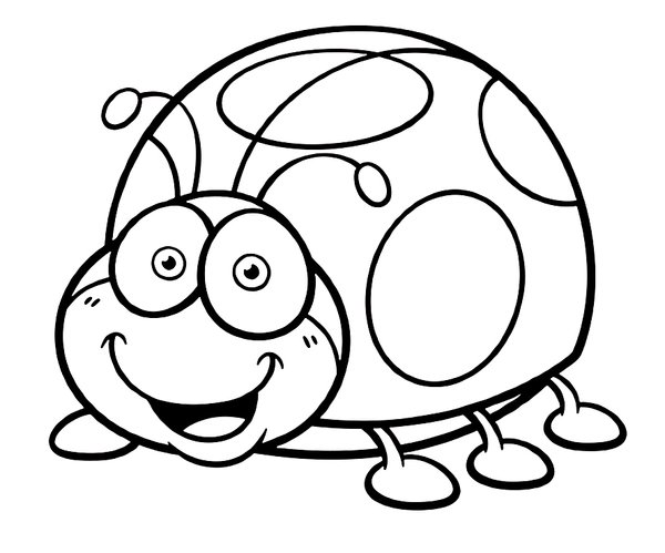 Ladybug Happy Cute coloring page for children