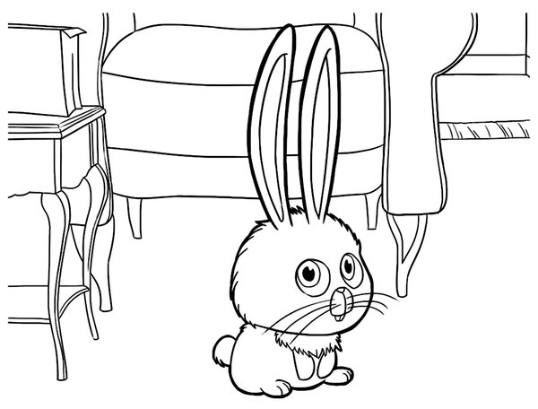 Lapin Dans Le Salon coloring page for children