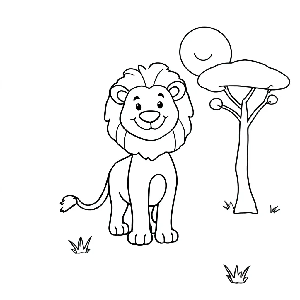 Leeuw kleurplaat voor kinderen