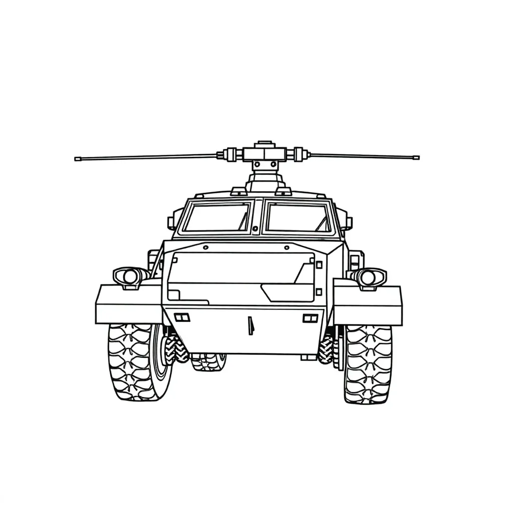 Leger Militair Voertuig Soldaten Oorlog coloring page for children