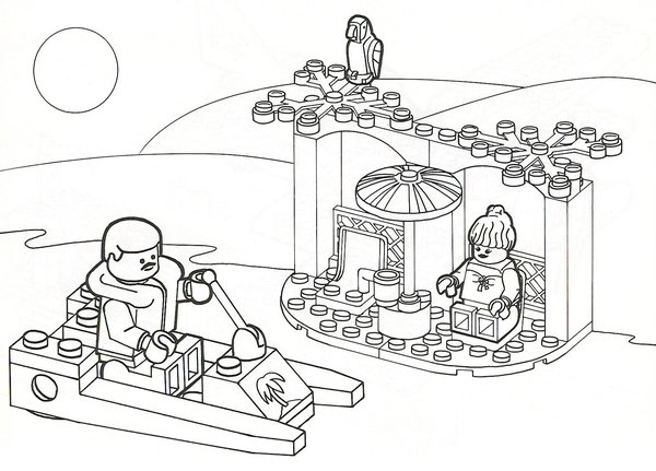 Lego Boot Terras coloring page for children