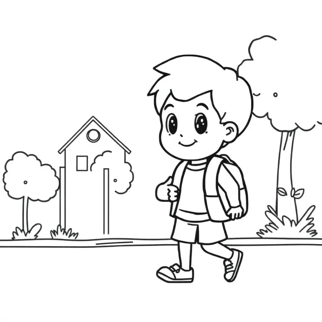 Lekker Naar School Kleurplaat coloring page for children