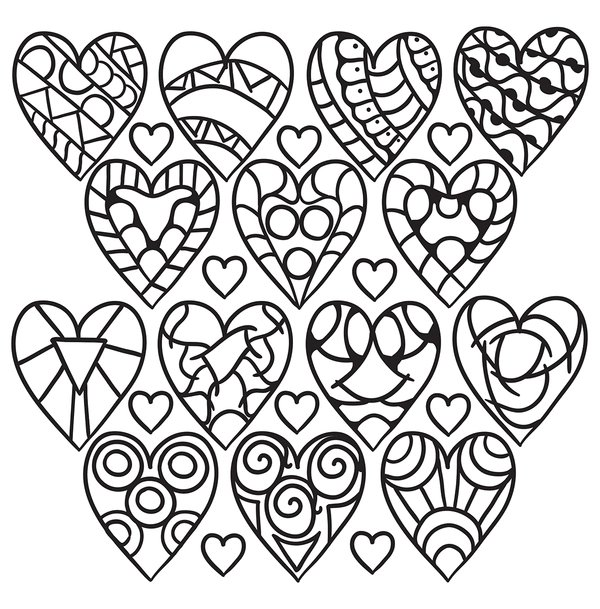Les Coeurs Ensemble coloring page for children