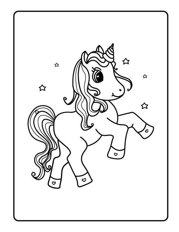Licorne Heureuse coloring page for children