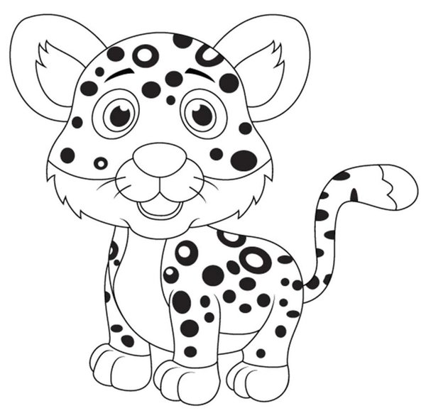 Lindo bebé tigre de dibujos animados coloring page for children