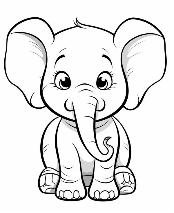 Lindo Elefante Bizco coloring page for children