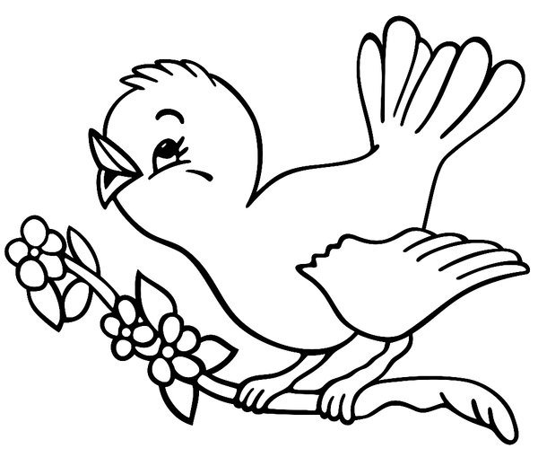 Lindo Pajaro Cantor coloring page for children