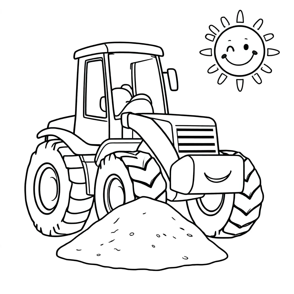 Feuille de coloriage Camion-Grue