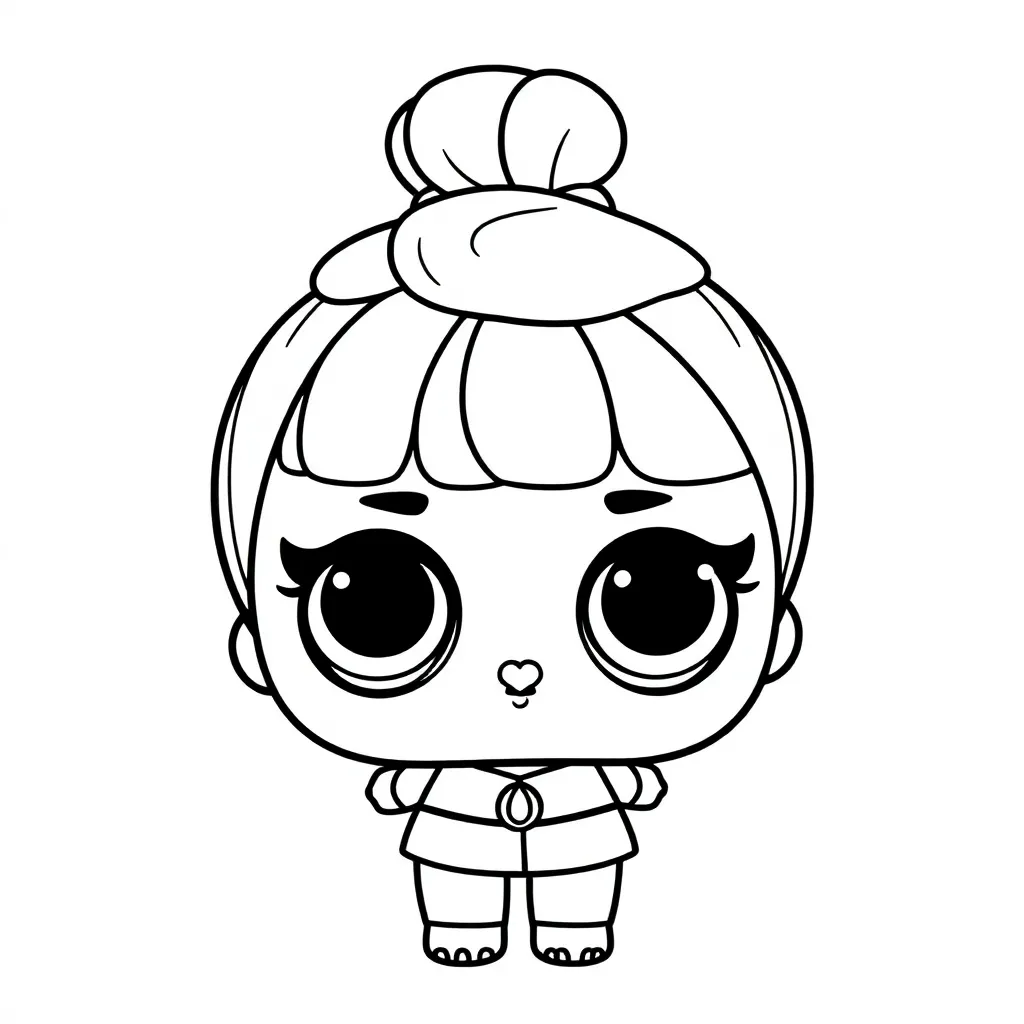 Plantilla de Coloreado Gratis LOL Surprise Pop Muñecas Chicas Linda Plantilla de Coloreado