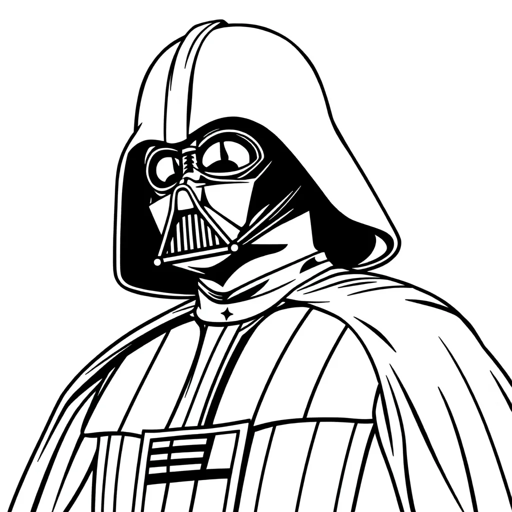Lord Vader Starwars coloring page for children