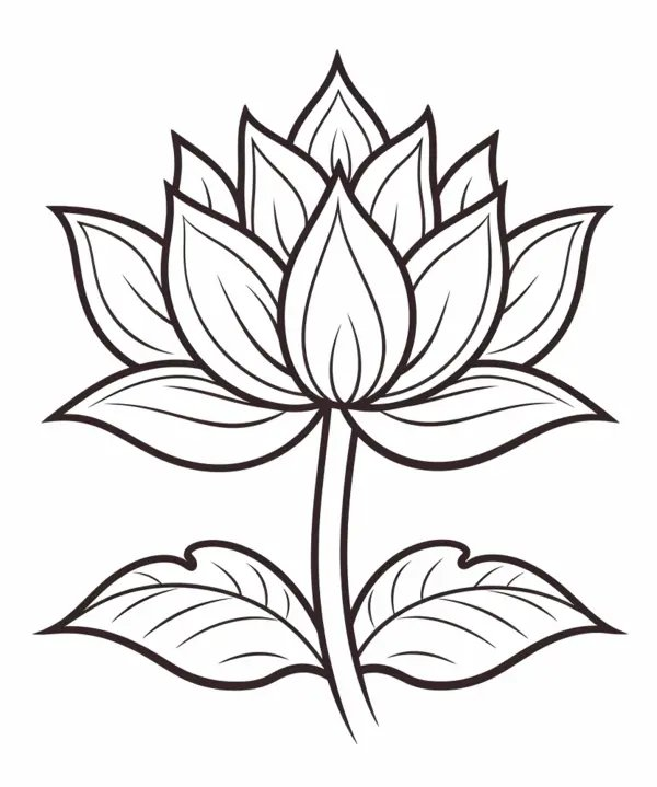 Lotus Flower coloring page for children