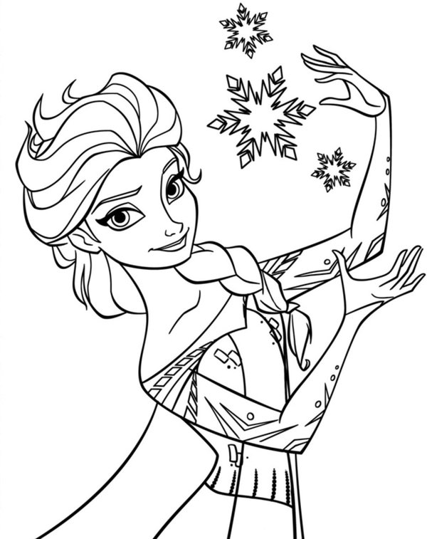 Magische Elsa Ijskristallen coloring page for children