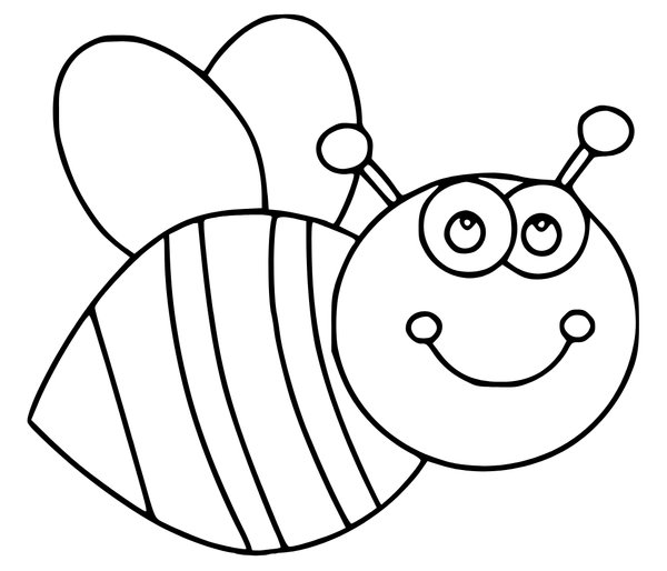 Makkelijke Bij coloring page for children