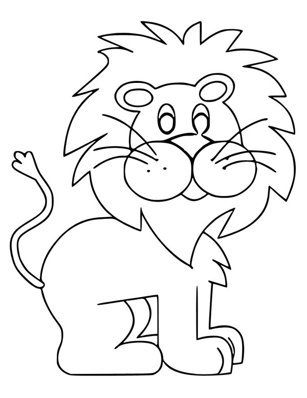 Makkelijke Cartoon Baby Leeuw coloring page for children