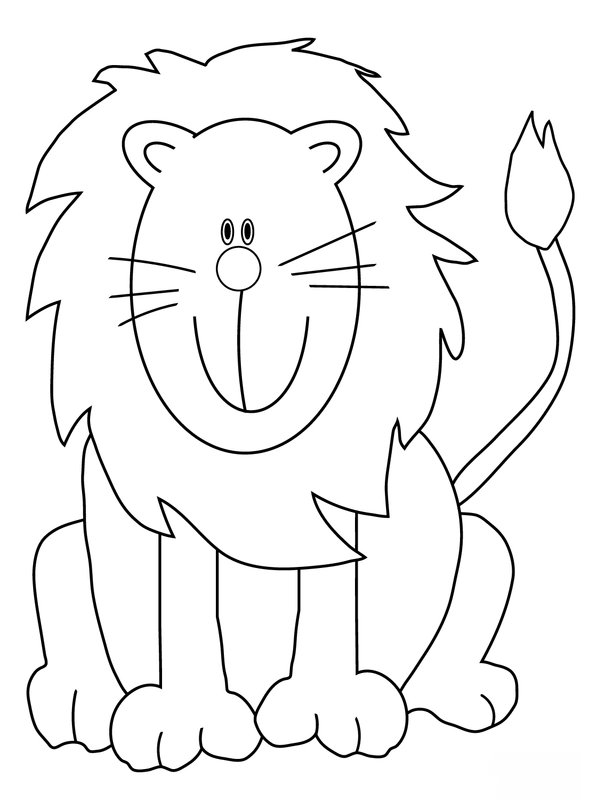 Makkelijke Cartoon Leeuw coloring page for children