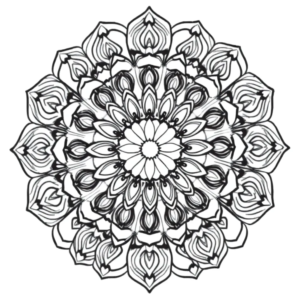 Mandala Bloemen Patronen Kunst Ontspanning coloring page for children