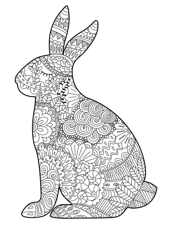 Mandala Du Lapin De Paques coloring page for children