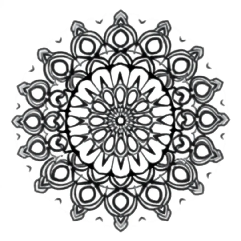 Mandala Spiritueel Geometrisch Meditatief Ontspanning coloring page for children