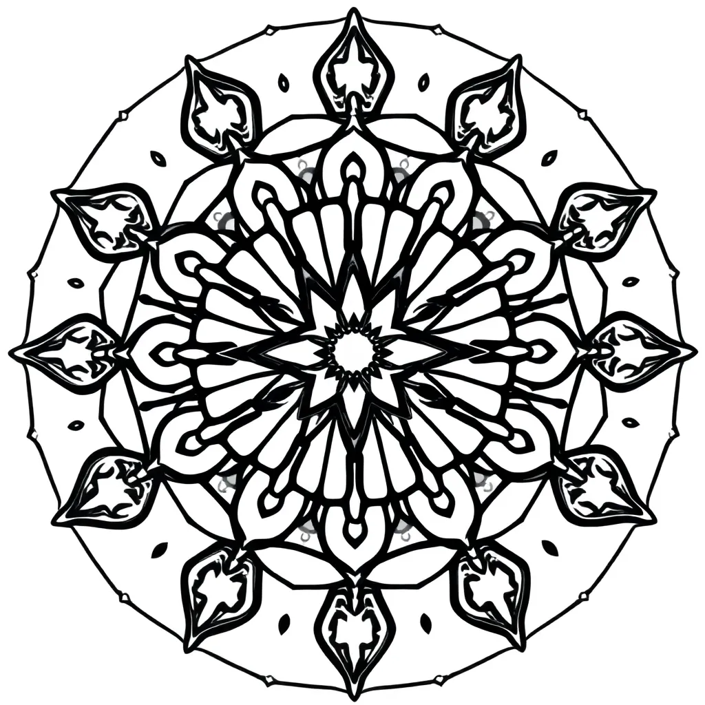 Feuille de coloriage Mandala gratuite Spirituelle Géométrique Relaxation Art Coloration