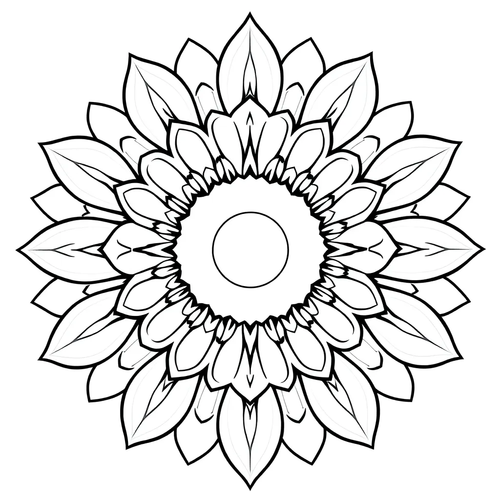 Mandala Symmetrie Bloemen Meditatief Kunst coloring page for children