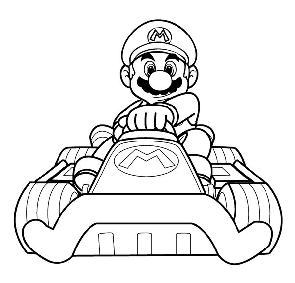 Mario Kart coloring page for children
