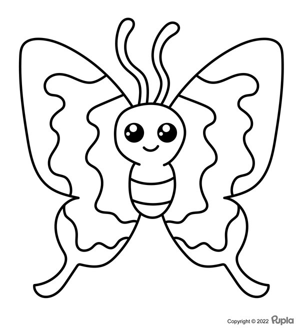 Mariposa Facil Y Bonita coloring page for children