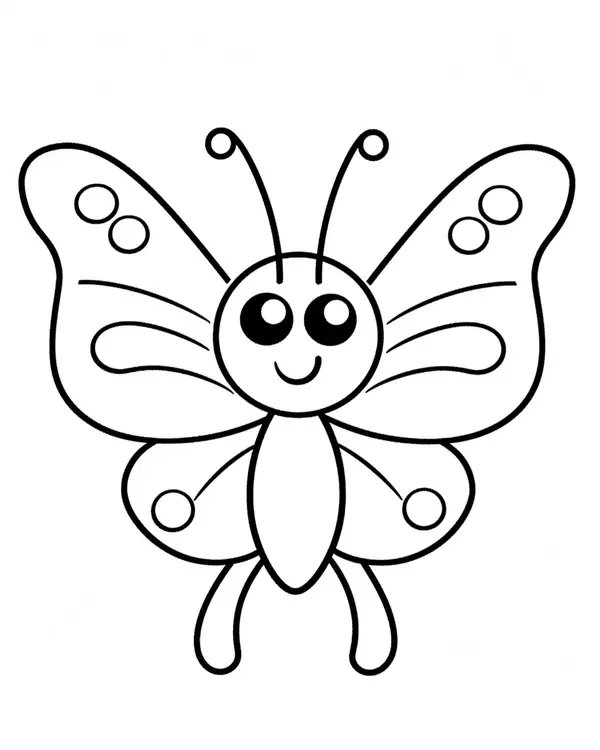 Mariposa Sencilla Con Circulos coloring page for children