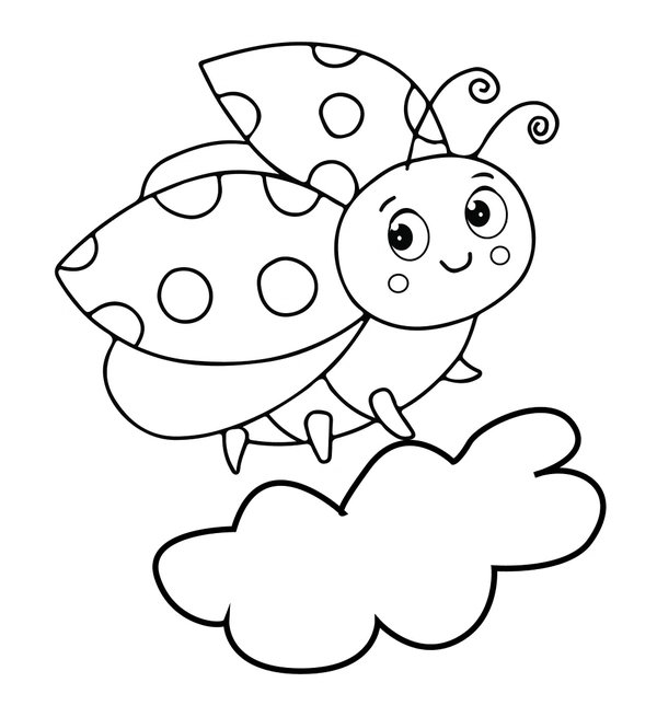 Mariquita En La Nube coloring page for children