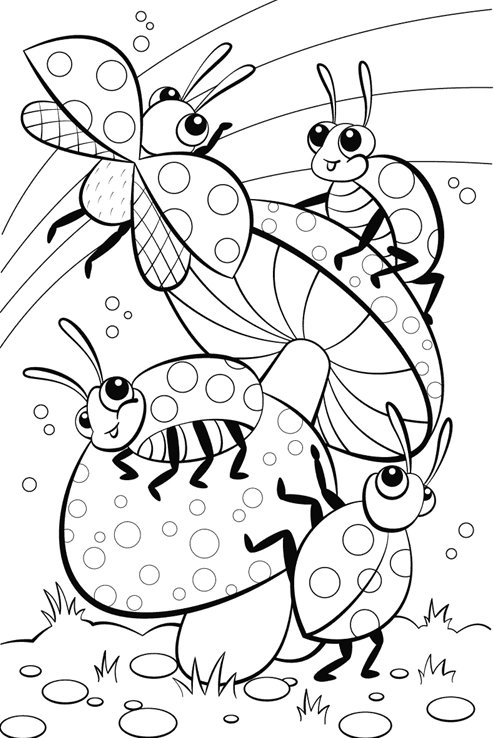 Mariquitas Juntas coloring page for children