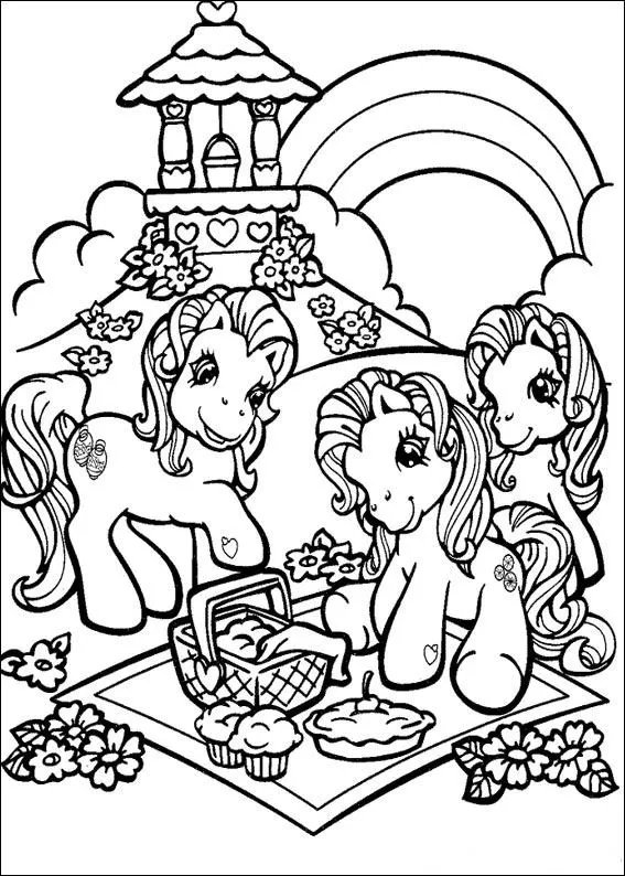 Mein Kleines Pony Picknick coloring page for children