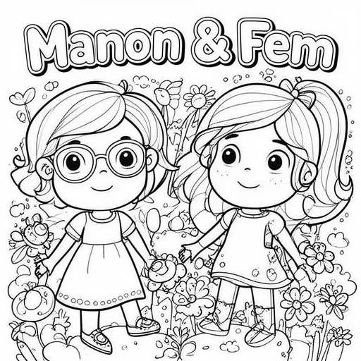 meisjes van 9 jaar met en zonder bril kleurplaat voor kinderen