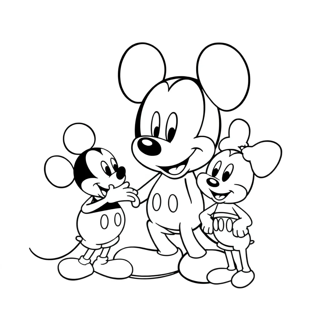 Mickey Mouse Disney Cartoon Kinderen Tekenen coloring page for children